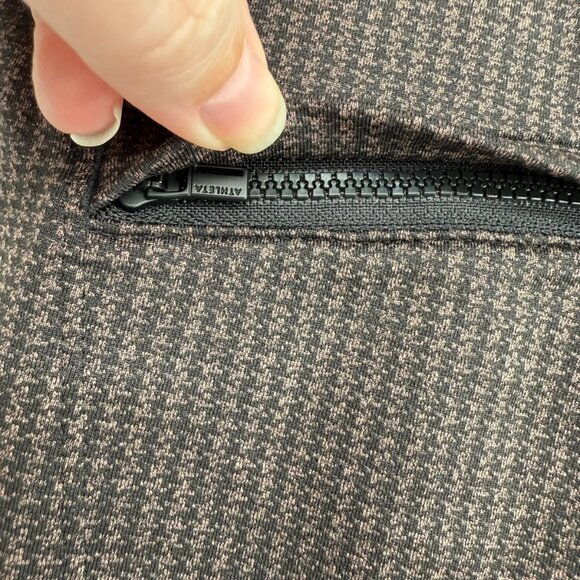 SOLD Athleta Delancey Houndstooth Tight Pants Black Brown Large Back Zip Pockets - Picture 11 of 14
